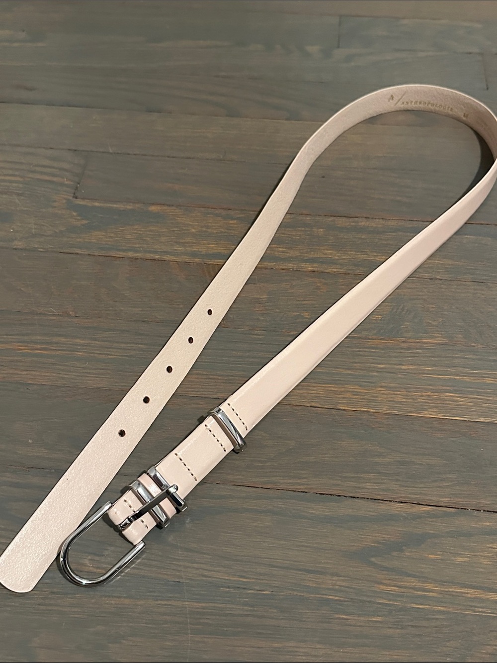 Anthropologie Pale Pink Keepers Leather Belt with Silver Buckle